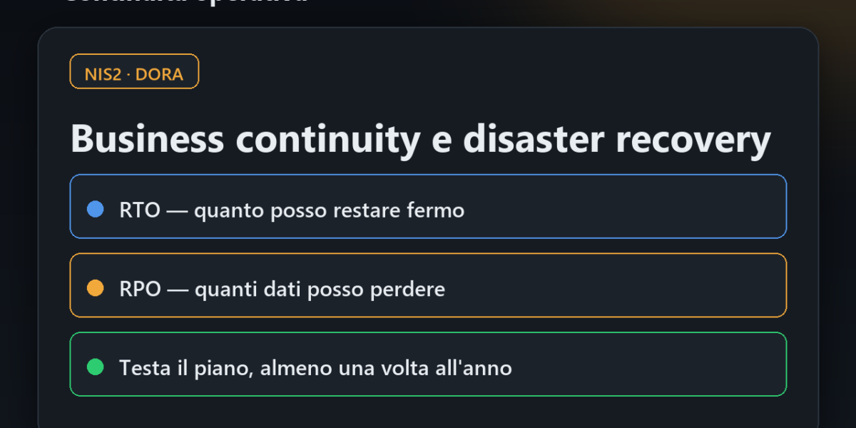 Piano di continuità operativa e disaster recovery: cosa chiedono NIS2 e DORA, e come scriverlo davvero