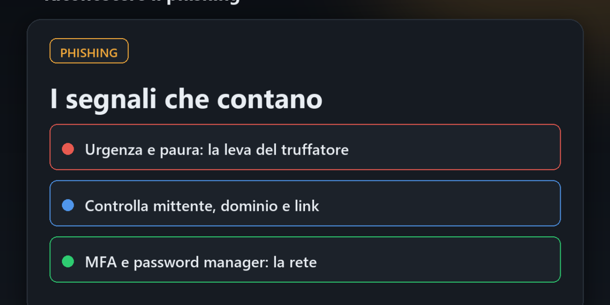 Riconoscere una mail di phishing: i segnali che contano