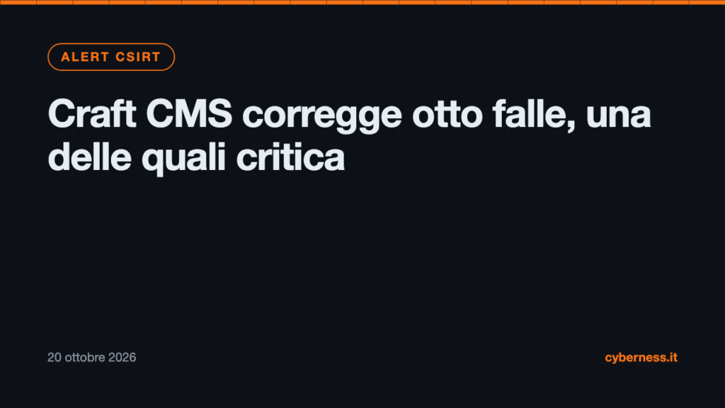 Craft CMS corregge otto falle, una delle quali critica