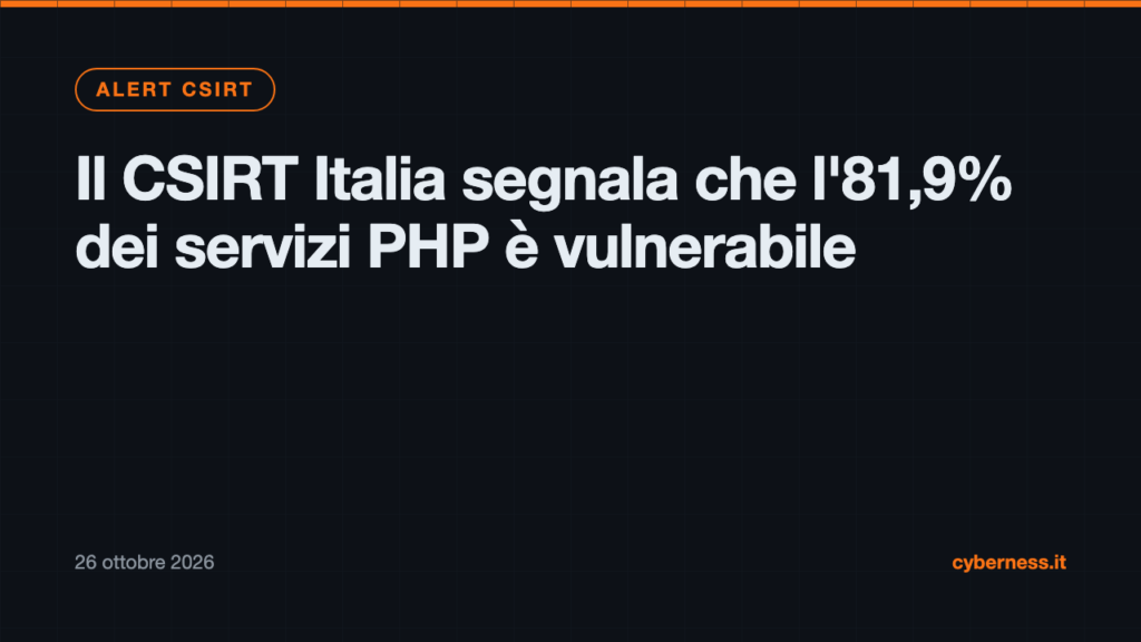 Il CSIRT Italia segnala che l’81,9% dei servizi PHP è vulnerabile