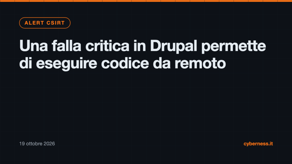 Una falla critica in Drupal permette di eseguire codice da remoto