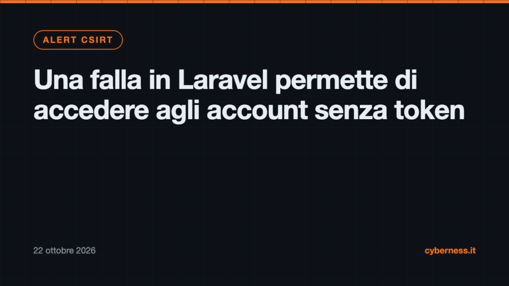 Una falla in Laravel permette di accedere agli account senza token