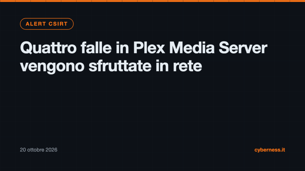 Quattro falle in Plex Media Server vengono sfruttate in rete