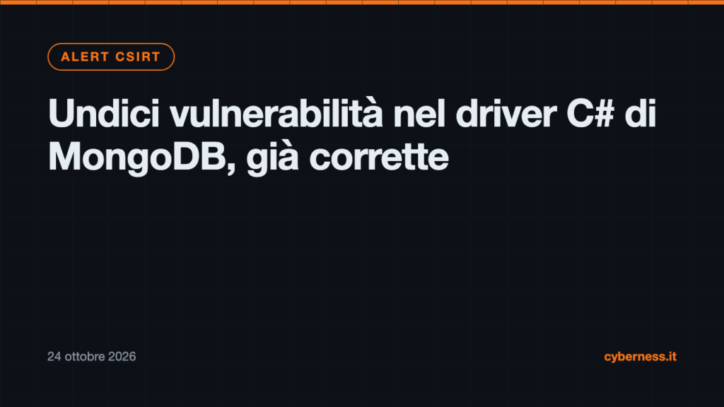 Undici vulnerabilità nel driver C# di MongoDB, già corrette